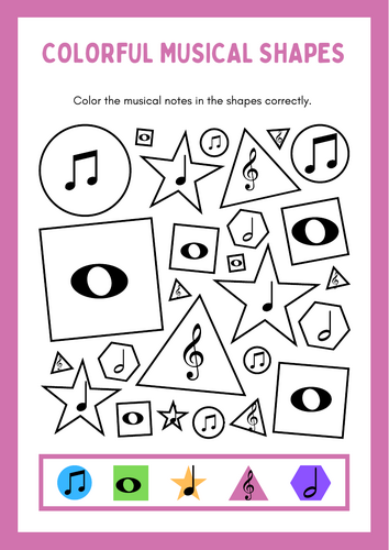 Musical Note Colouring Sheet