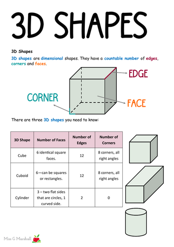 Functional Skills EL3.18 3D Shapes