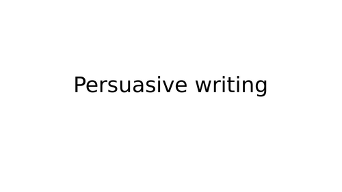 Persuasive Writing Practice
