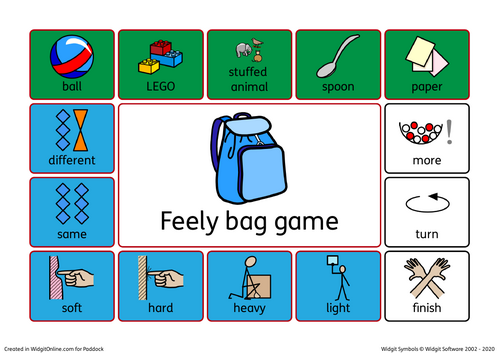 feely bag choosing board