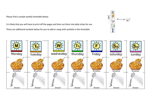sensory photo symbol schedule