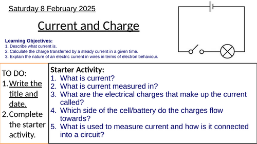 GCSE Physics Current and Charge Q = It: Complete Lesson