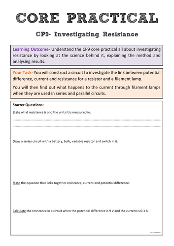 Edexcel CP9 Core Practical Revision- Investigating Resistance