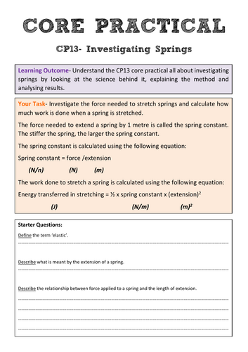 Edexcel CP13 Core Practical Revision- Investigating Springs