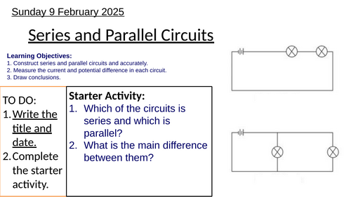 GCSE Physics Current and Voltage in Series & Parallel Circuits: Complete Lesson