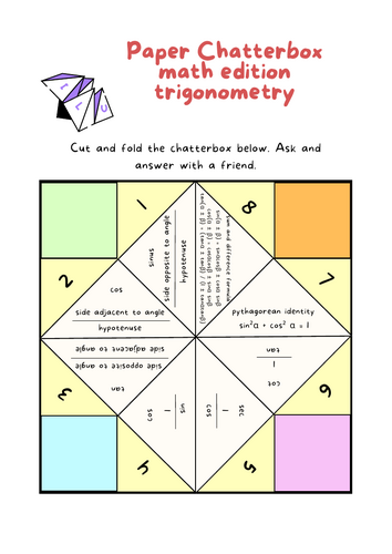 Paper Chatterbox math edition trigonometry