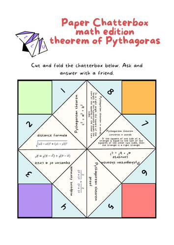 Paper Chatterbox math edition theorem of Pythagoras