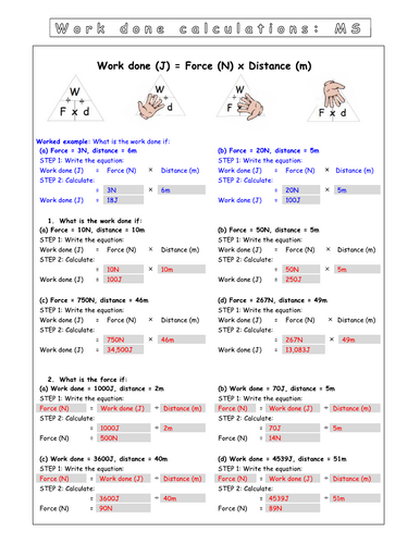 Year 7 Energy L8 - Changes in a system (Worksheet)
