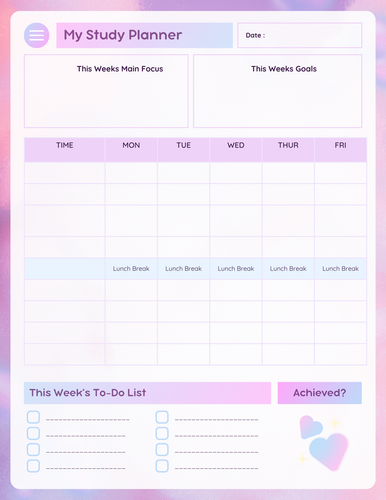 Week Planner Pastel