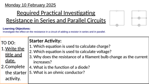 AQA GCSE Physics (Foundation): Required Practical – Resistance in Series & Parallel Circuits