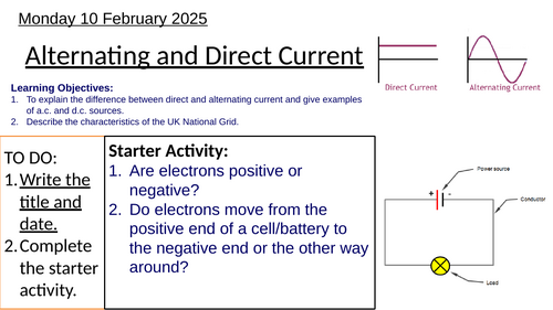 GCSE Physics AC, DC, National Grid & Transformers: Complete Lesson