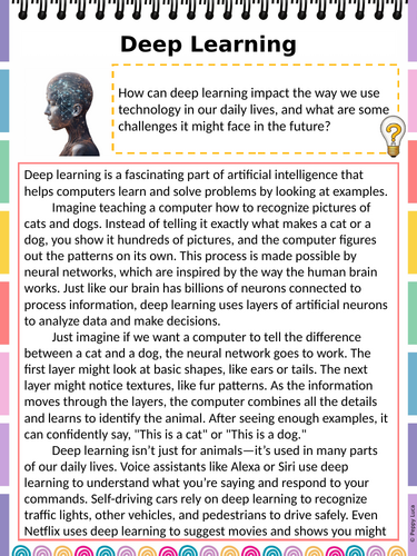 Deep learning Reading comprehension passage and question