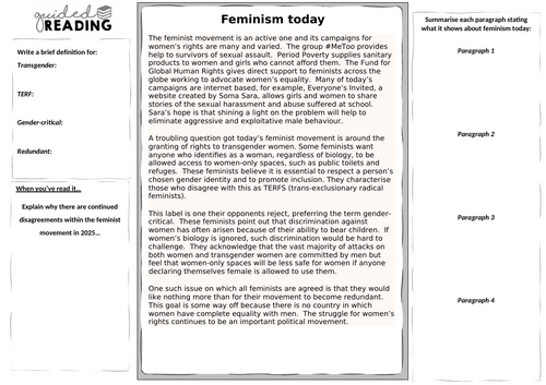 AQA Politics 7152/3 - Feminism today