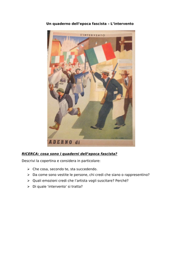 Italian A Level - Introduzione al Fascimo- Fascism Intro