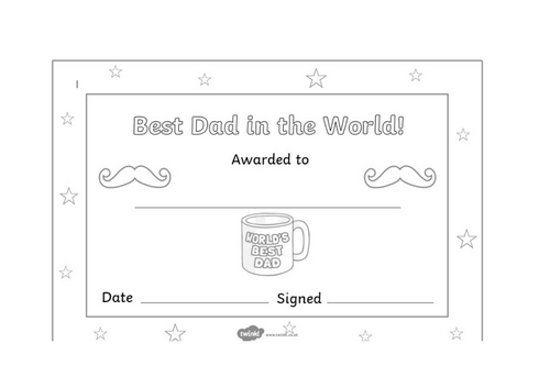 Father's day certificate