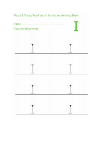 Phase 2 tricky letter formation