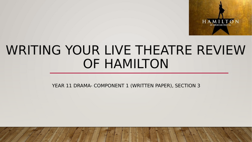 GCSE Drama- writing your live theatre review.