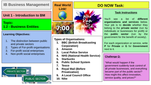 IB Business Management: 1.2 Business Entities