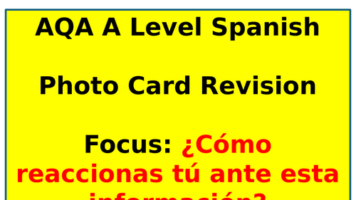 A Level Spanish Photo Card Preparation