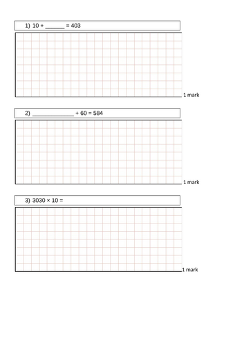 Two SATs Arithmetic papers, same questions different digits (1st set)