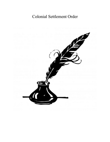 Colonial Settlement Order