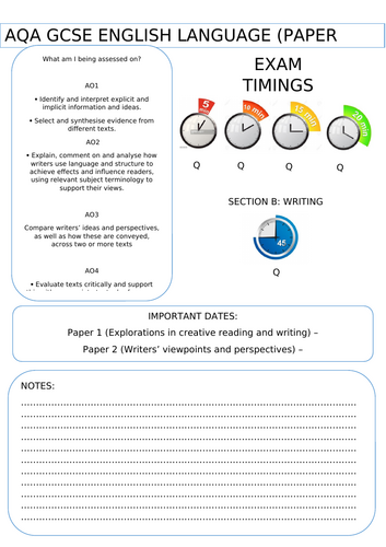 English Language - Paper 1 and Paper 2 pupil booklet