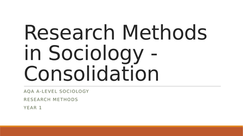 Research Methods in Sociology - Revision