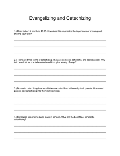 Evangelizing and Catechizing