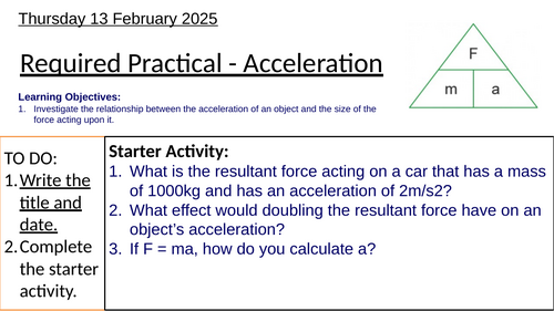 AQA GCSE Physics (Foundation Tier) – Required Practical: Acceleration