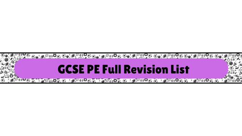 Full GCSE PE Revision List