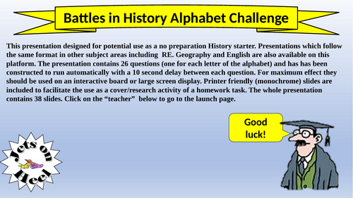 Historical Battles Alphabet Challenge