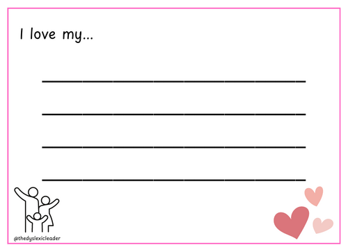 Valentines Writing Frames