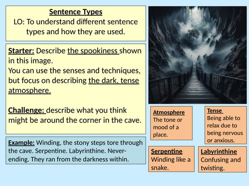 Sentence Variety Literacy Y7