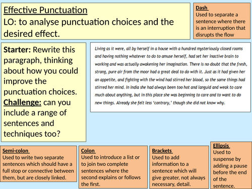 Effective Punctuation Literacy Y7