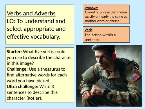 Verbs Adverbs Nouns Literacy Y7