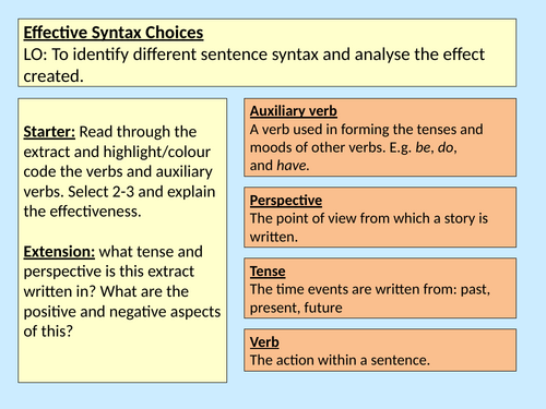 Syntax Literacy Y7