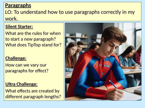 Paragraphs Discourse Markers Literacy Y7