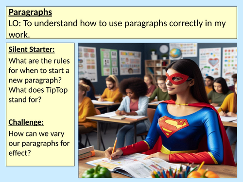 Paragraphs Discourse Literacy Y8