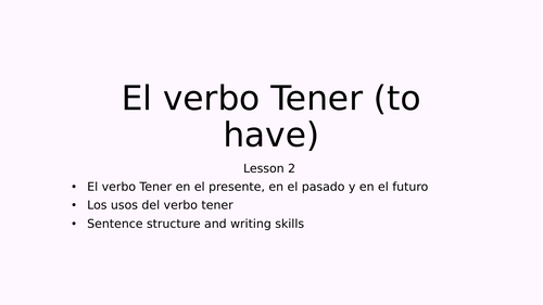 El verbo Tener