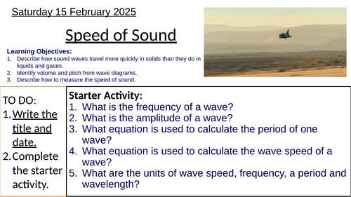 GCSE Physics Speed of Sound: Complete Lesson