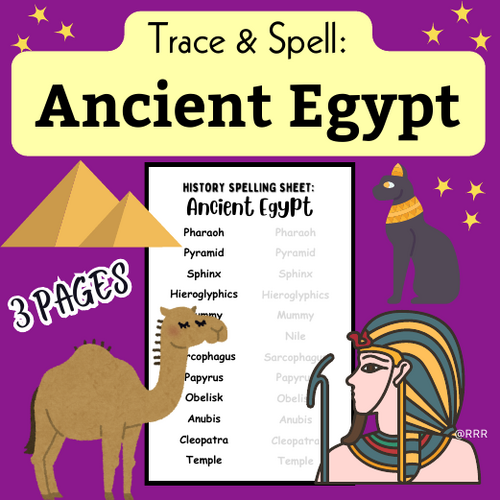 Ancient Egypt: History Spelling Sheet for Kids to Trace and Spell