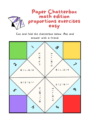 Paper chatterbox math edition proportions exercises