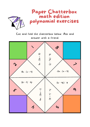 Paper chatterbox math edition polynomial exercises