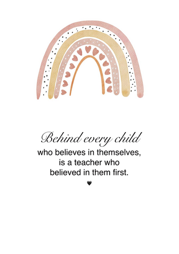 Set of 6 A4 Inspirational Classroom Posters with Pink Rainbow Border