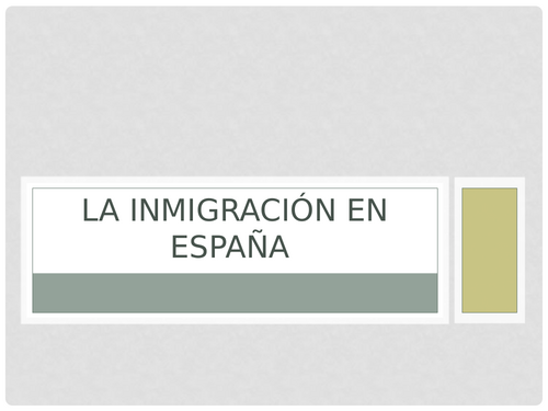 La inmigración en espana