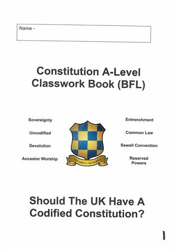 Constitution A Level Politics - 13 Lessons