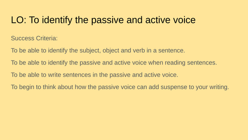 Passive and active voice