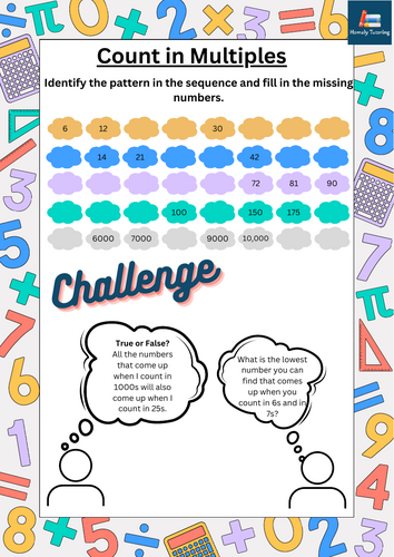 Count in multiples of 6, 7, 9, 25 & 1000
