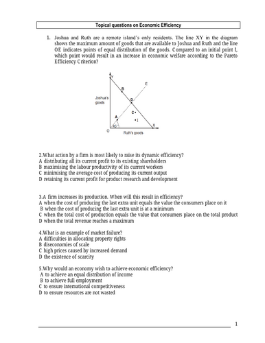 A Level Economics Efficiency MCQs