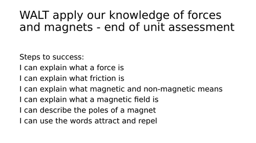 Y3 - Forces Assessment